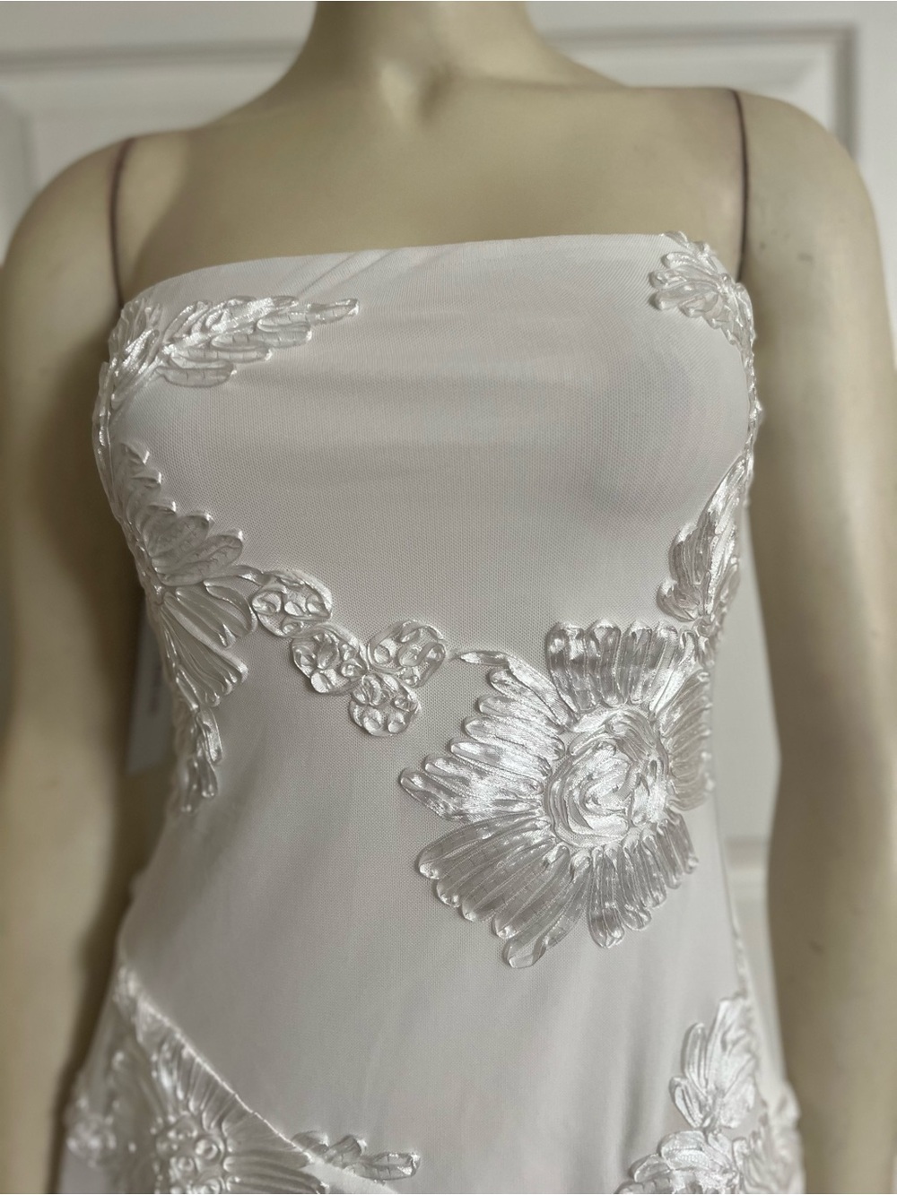 Princess Polly Meadow Of Dreams Strapless Mini Dress White Floral Burnout - Picture 12 of 16